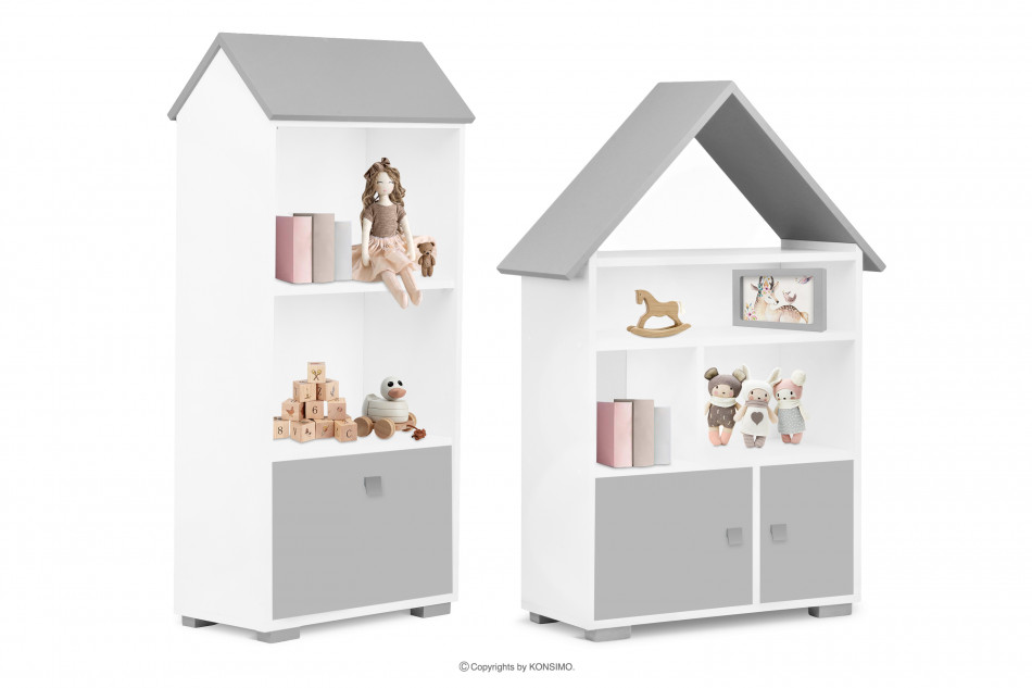 PABIS Súprava nábytku do detskej izby sivá 2 prvky biela/sivá - obrázok 2