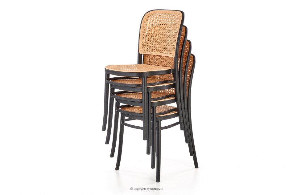 ATTAGE Kreslo na terasu v štýle boho čierna/béžová - obrázok 6