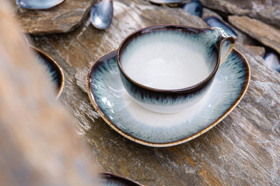 TIME DIM Šálka s podšálkou námornícka modrá/biela - obrázok 14