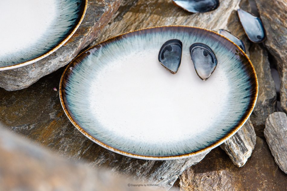 TIME DIM Raňajkový tanier 6ks. námornícka modrá/biela - obrázok 10