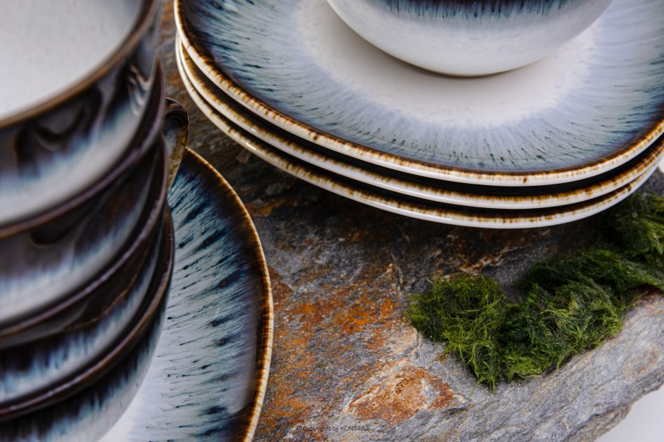 TIME DIM Šálka s podšálkou 6ks. námornícka modrá/biela - obrázok 13