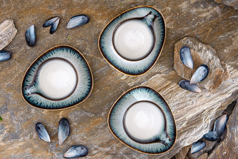 TIME DIM Šálka s podšálkou 6ks. námornícka modrá/biela - obrázok 15