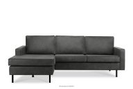 Rohová pohovka v štýle Loft, ľavá, s otomanom tmavosivá