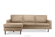 Rohová pohovka v štýle Loft, ľavá, s otomanom béžová