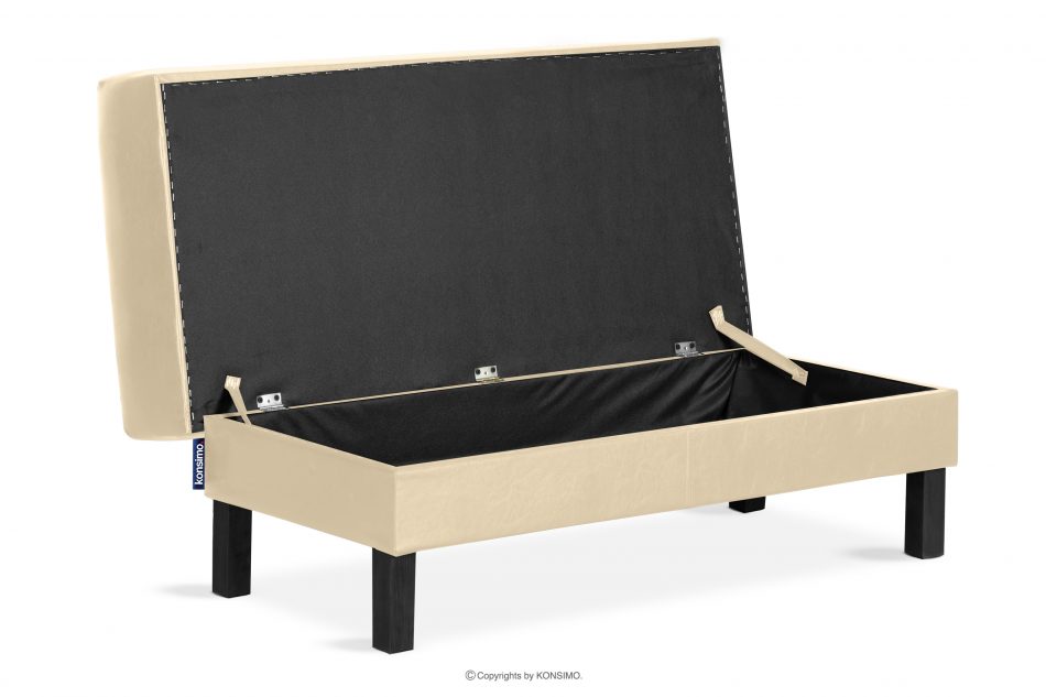 ESPECTO Pohovka z ekokože otoman krémová krémová - obrázok 3