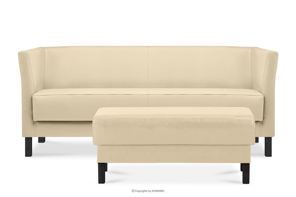 ESPECTO Pohovka z ekokože otoman krémová krémová - obrázok 5