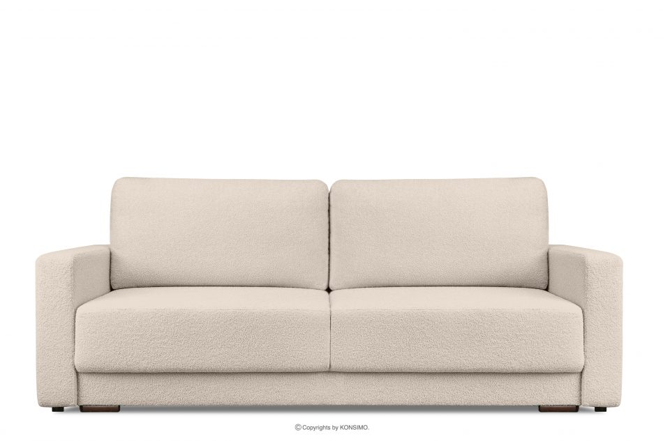 RUVIS Rozkládací třímístná pohovka boucle krémová krémová - obrázok 0