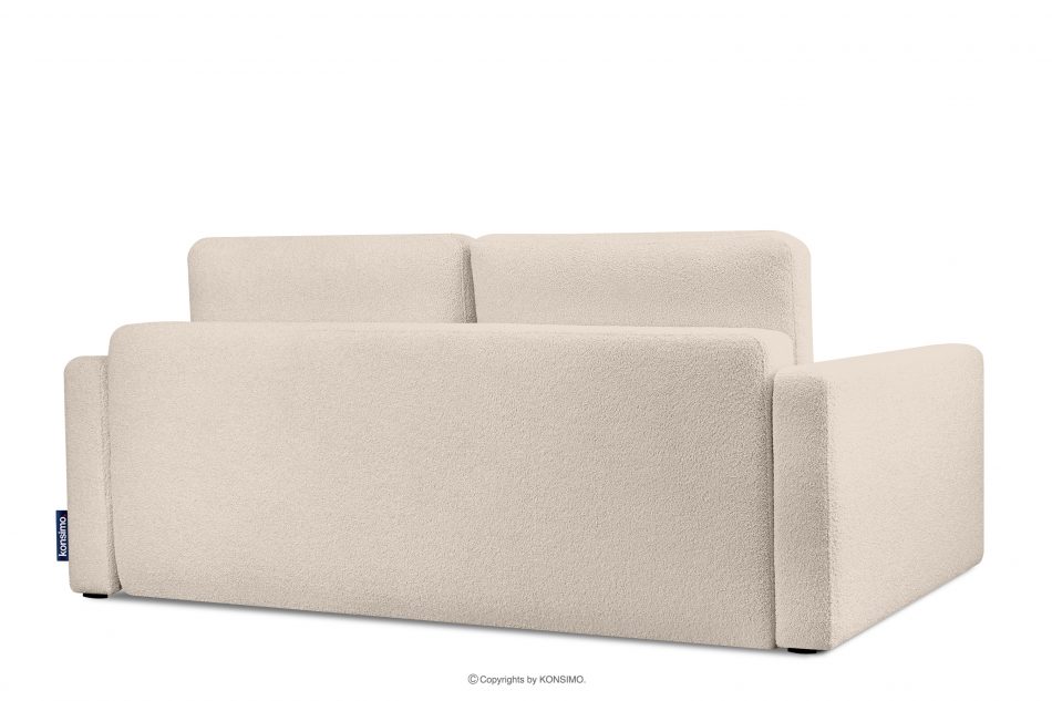 RUVIS Rozkládací třímístná pohovka boucle krémová krémová - obrázok 3