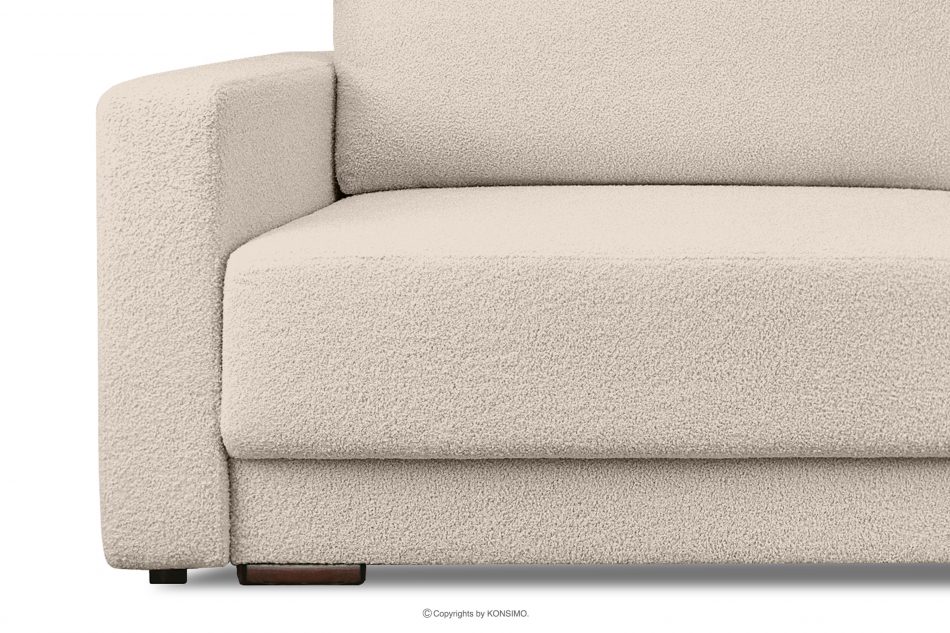 RUVIS Rozkládací třímístná pohovka boucle krémová krémová - obrázok 10