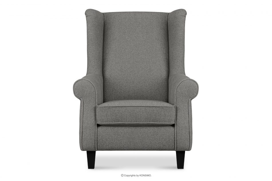 MILES Vintage kreslo na drevených nohách sivá/čierna sivá/čierna - obrázok 0