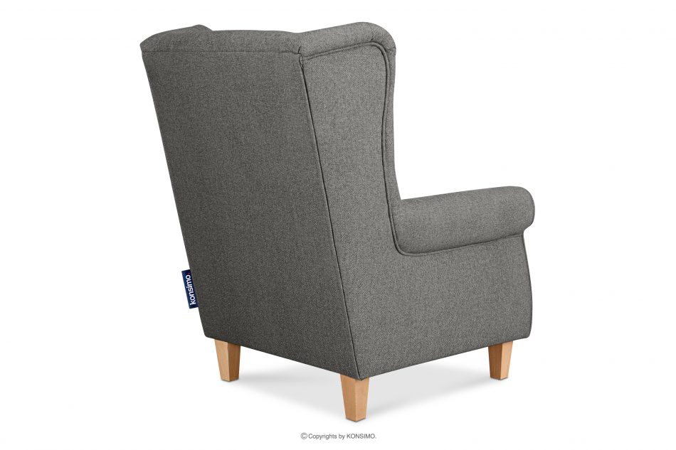 MILES Vintage kreslo na drevených nožičkách sivá/ buk sivá/buková - obrázok 3