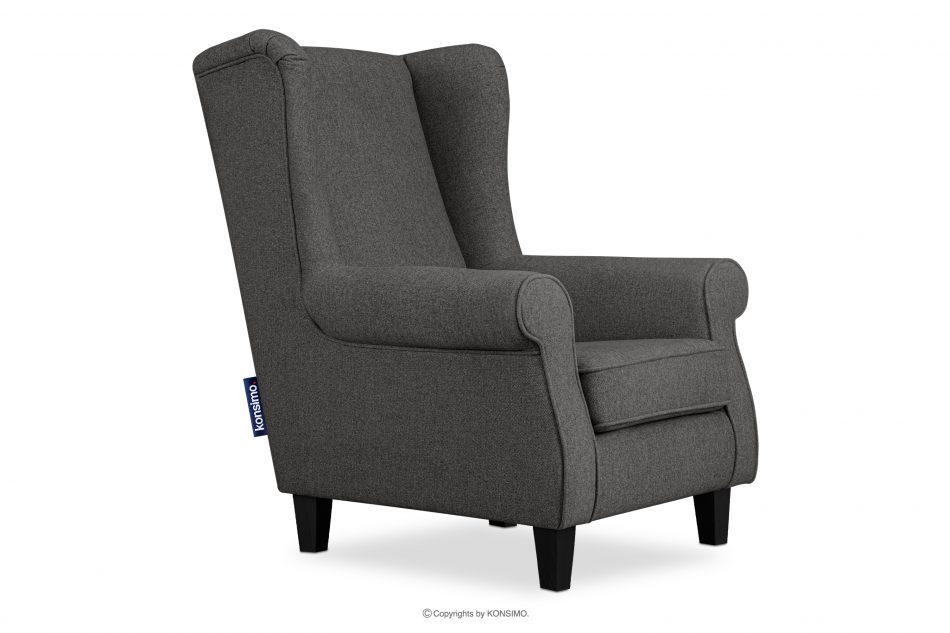 MILES Vintage kreslo na drevených nohách grafit/čierna grafit/čierna - obrázok 2