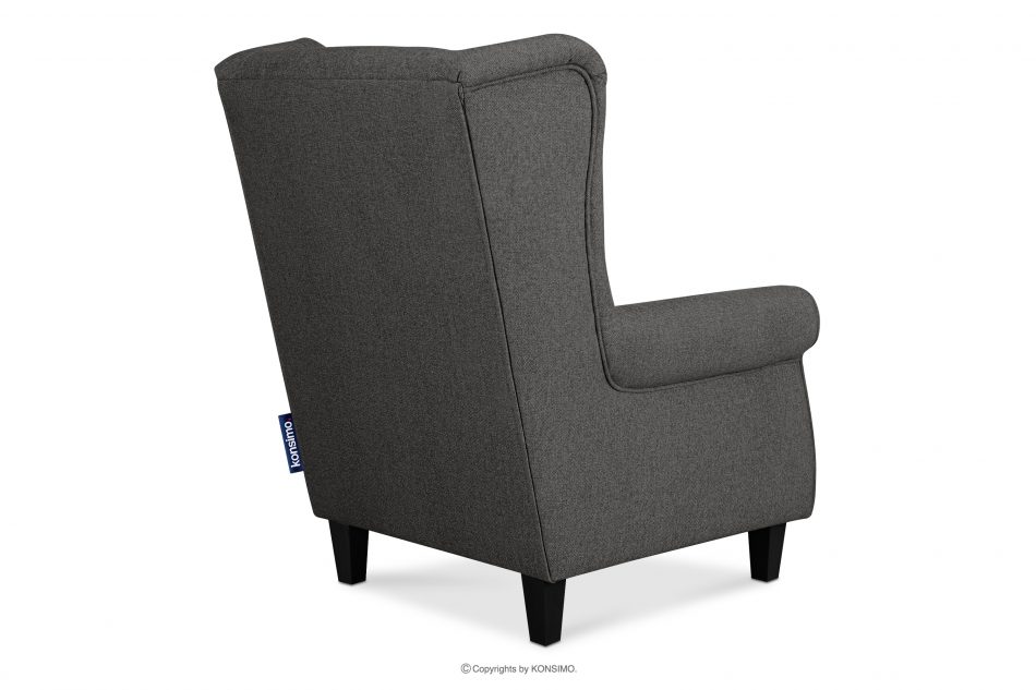 MILES Vintage kreslo na drevených nohách grafit/čierna grafit/čierna - obrázok 3