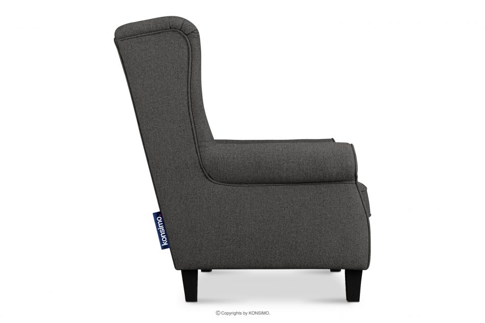 MILES Vintage kreslo na drevených nohách grafit/čierna grafit/čierna - obrázok 4