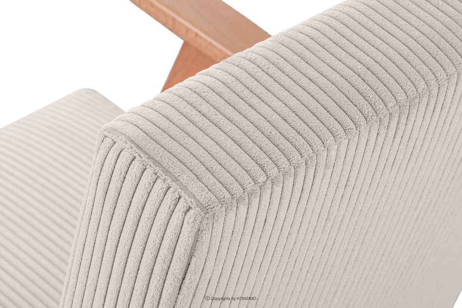 NASET Vintage kreslo z manšestrovej látky krémová/svetlý dub krémová/svetlý dub - obrázok 8