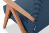 NASET Vintage kreslo z manšestrovej látky tmavomodrá/svetlý dub tmavomodrá/svetlý dub - obrázok 8