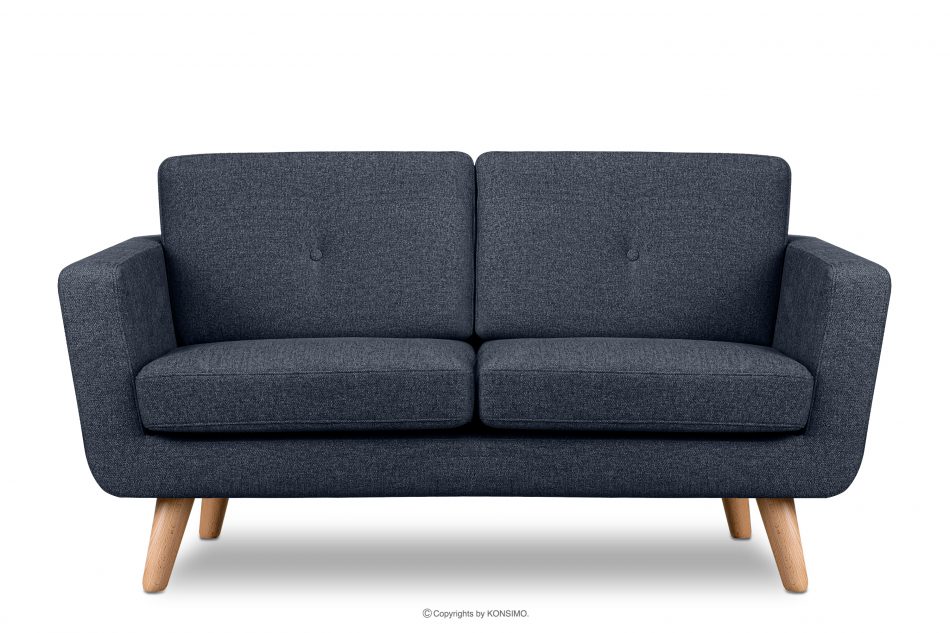 TAGIO II 2-miestna škandinávska pohovka s prešívanou pletenou látkou tmavomodrá námornícka modrá - obrázok 0