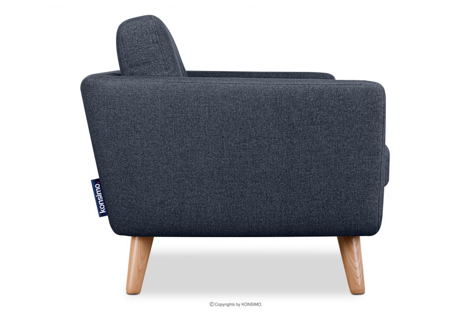 TAGIO II 2-miestna škandinávska pohovka s prešívanou pletenou látkou tmavomodrá námornícka modrá - obrázok 4