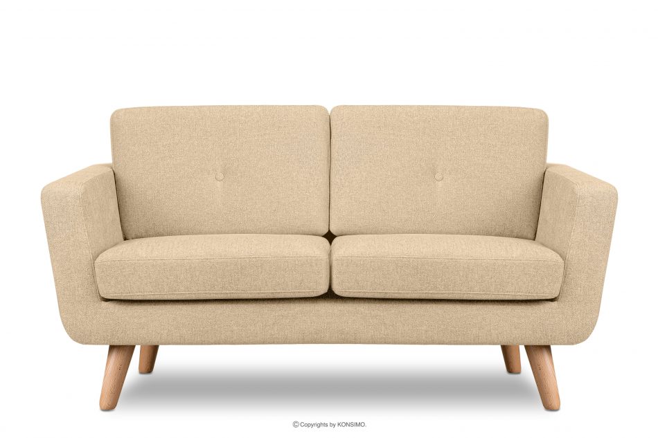 TAGIO II 2-miestna škandinávska pohovka s prešívanou pletenou látkou krémová krémová - obrázok 0