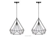 Závesná lampa v škandinávskom štýle čierna 2ks