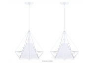 Závesná lampa v škandinávskom štýle biela 2ks
