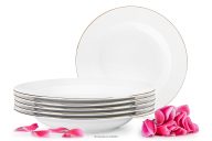 Elegantný hlboký tanier 6ks zlatá línia
