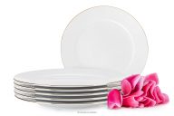 Elegantný dezertný tanier 6ks zlatá línia