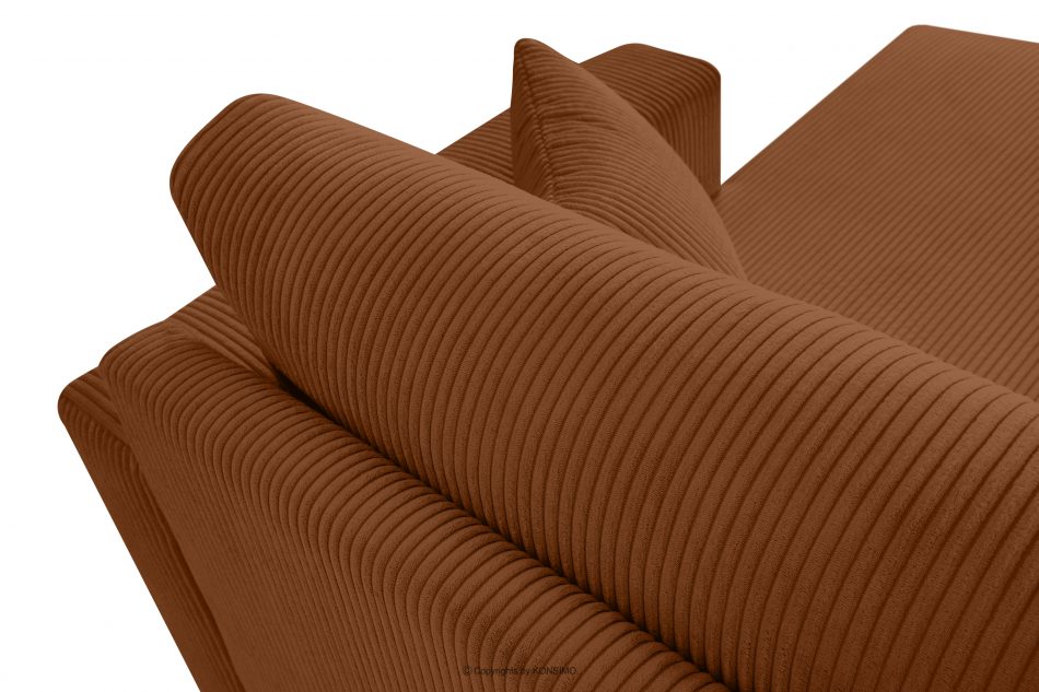 EGRET Rozkladacia rohová pohovka na manšestrových nohách, červená vľavo ruda - obrázok 9