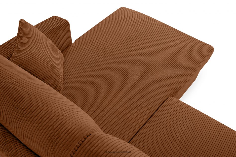 EGRET Rozkladacia rohová pohovka na manšestrových nohách, červená vľavo ruda - obrázok 11