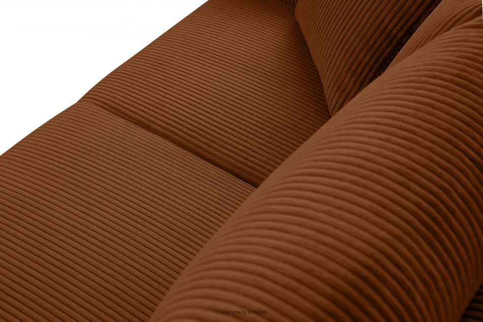 EGRET Rozkladacia rohová pohovka na manšestrových nohách, červená vľavo ruda - obrázok 12