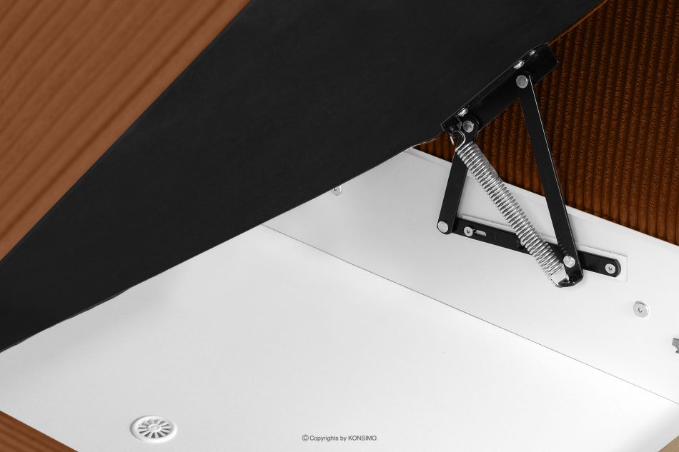 EGRET Rozkladacia rohová pohovka na manšestrových nohách, červená vľavo ruda - obrázok 13