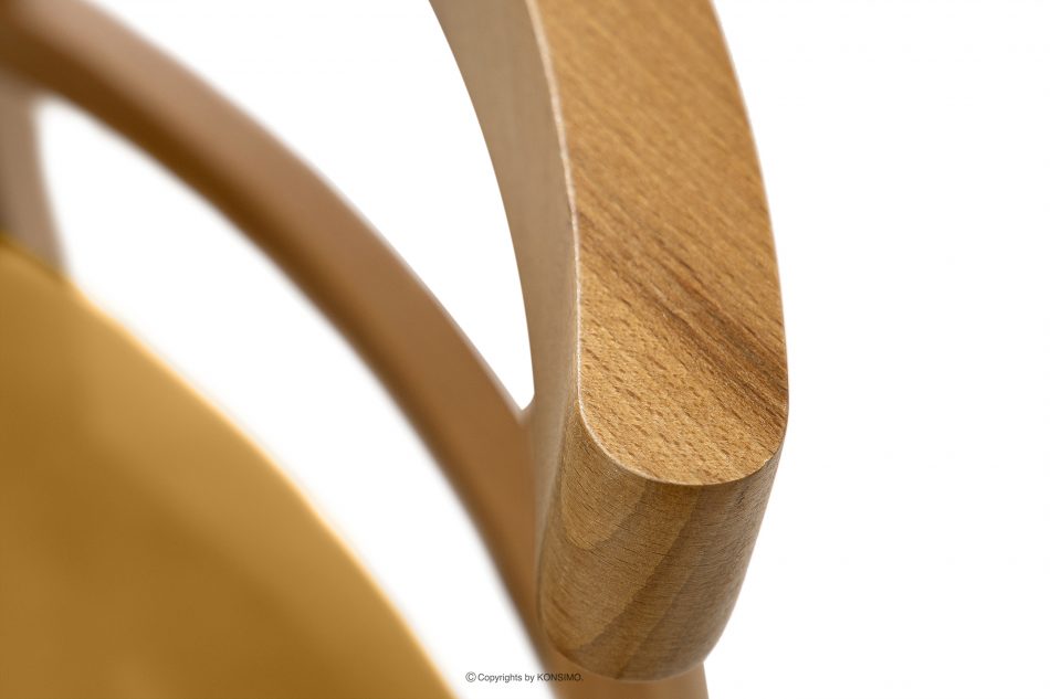 LILIO Vintage štýl stoličky žltý velúr svetlý dub žltá/svetlý dub - obrázok 4