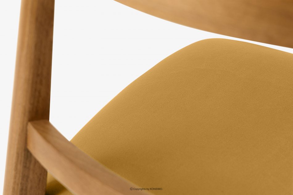 LILIO Vintage štýl stoličky žltý velúr svetlý dub žltá/svetlý dub - obrázok 8