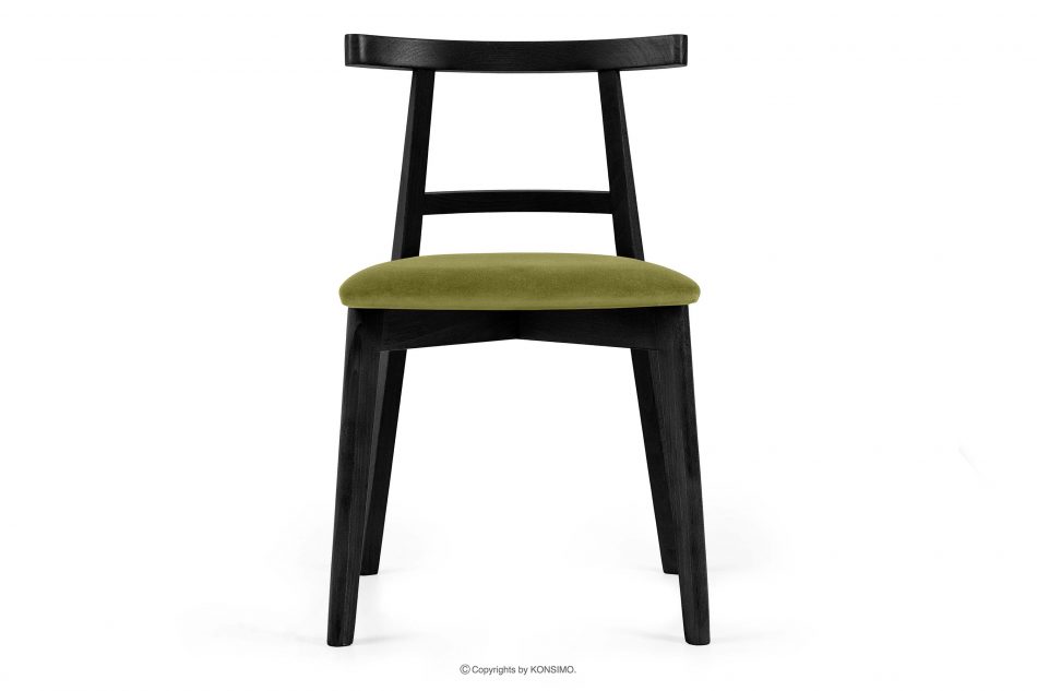 LILIO Vintage štýl stoličky olivový velúr olivová/čierna - obrázok 2