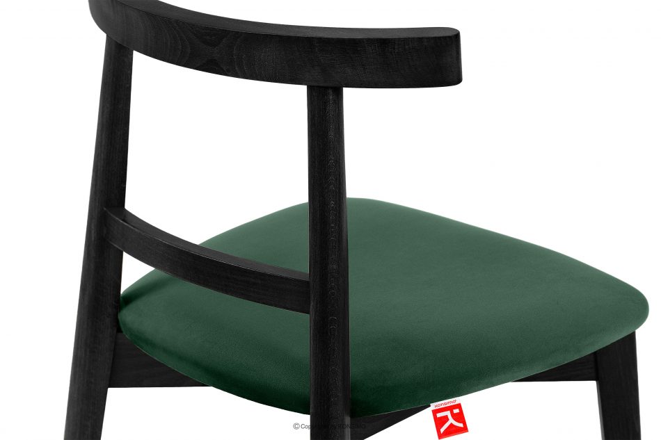 LILIO Vintage štýl stoličky tmavozelený velúr tmavozelená/čierna - obrázok 6