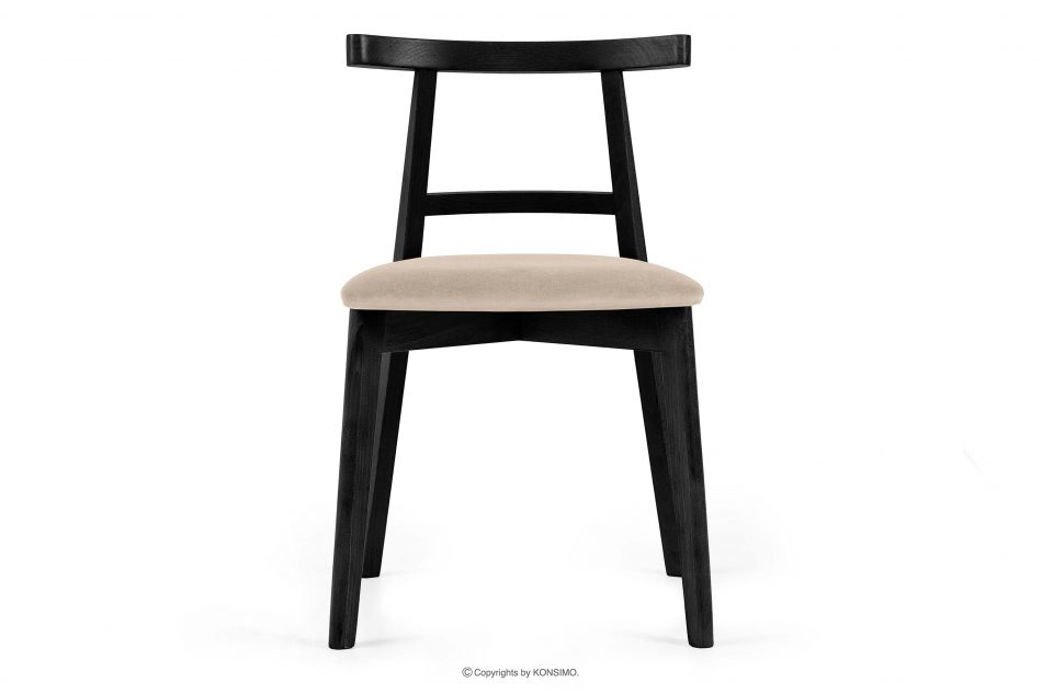 LILIO Vintage štýl stoličky krémový zamat krémová/čierna - obrázok 2