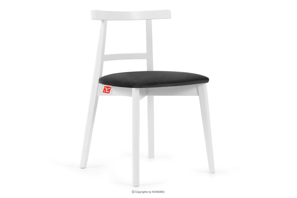 LILIO Biela stolička vintage grafitový zamat grafitová/biela - obrázok 0