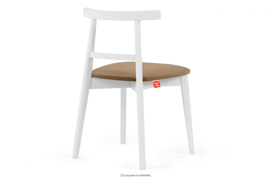 LILIO Biele vintage kreslo béžový velúr béžová/biela - obrázok 3