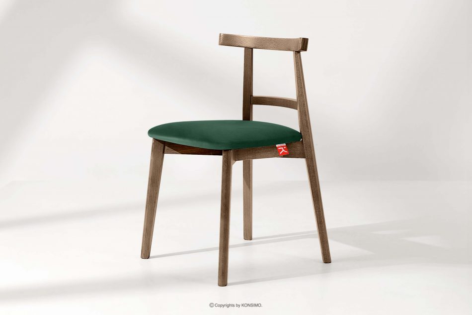 LILIO Stolička vintage tmavozelený velúr dub lefkas tmavozelená/dub lefkas - obrázok 1