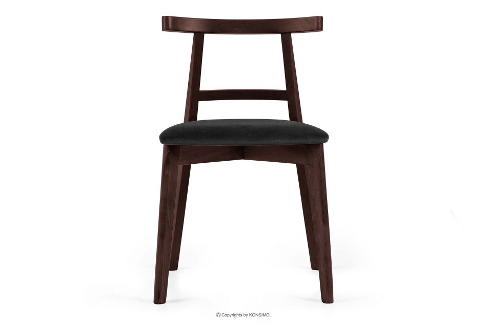 LILIO Vintage stolička čierny mahagónový velúr čierna/mahagón - obrázok 2