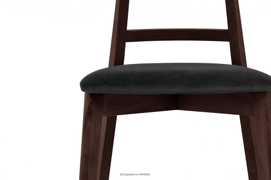 LILIO Vintage stolička čierny mahagónový velúr čierna/mahagón - obrázok 4