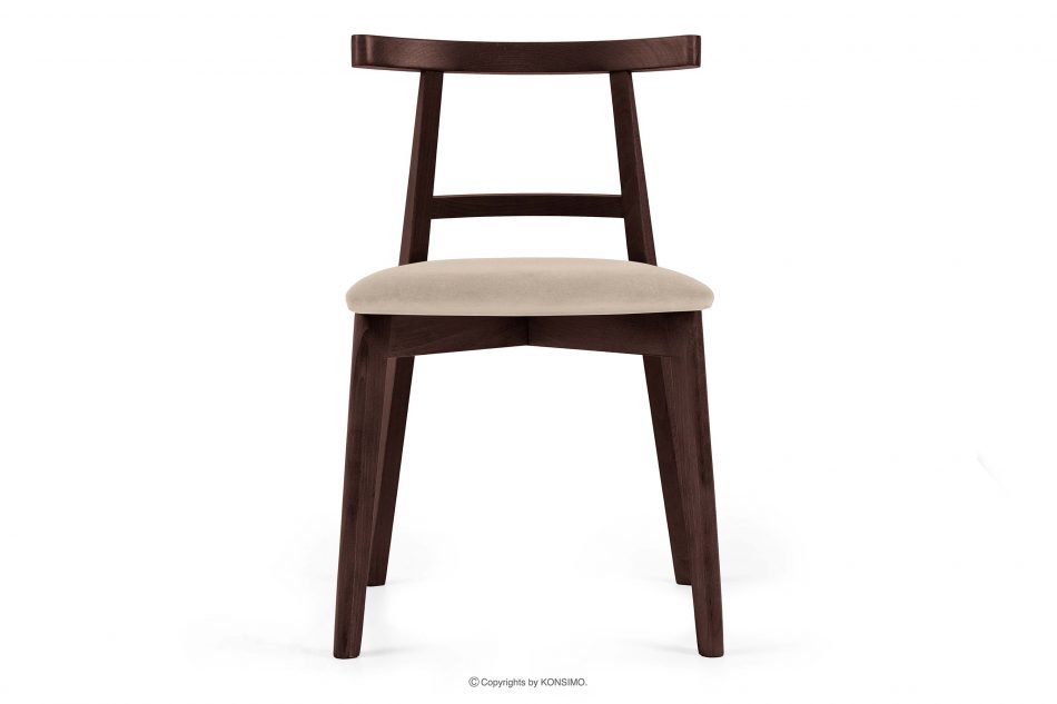 LILIO Vintage stolička krémový zamat mahagón krémová/mahagón - obrázok 2