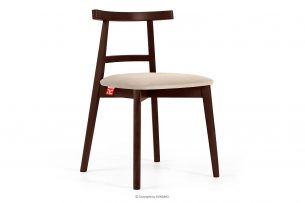 LILIO, https://konsimo.sk/kolekcie/lilio/ Vintage stolička krémový zamat mahagón krémová/mahagón - obrázok