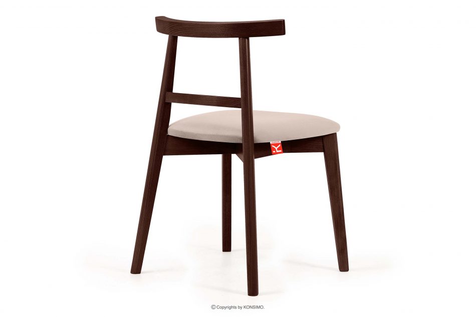 LILIO Vintage stolička krémový zamat mahagón krémová/mahagón - obrázok 3