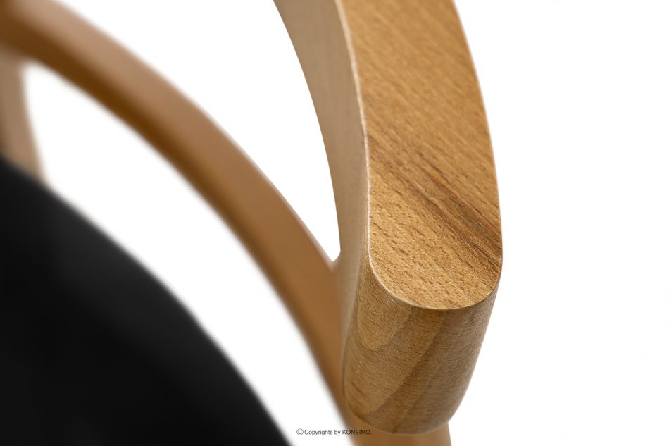 LILIO Vintage štýl stoličky čierny velúr svetlý dub 2ks čierna/svetlý dub - obrázok 5