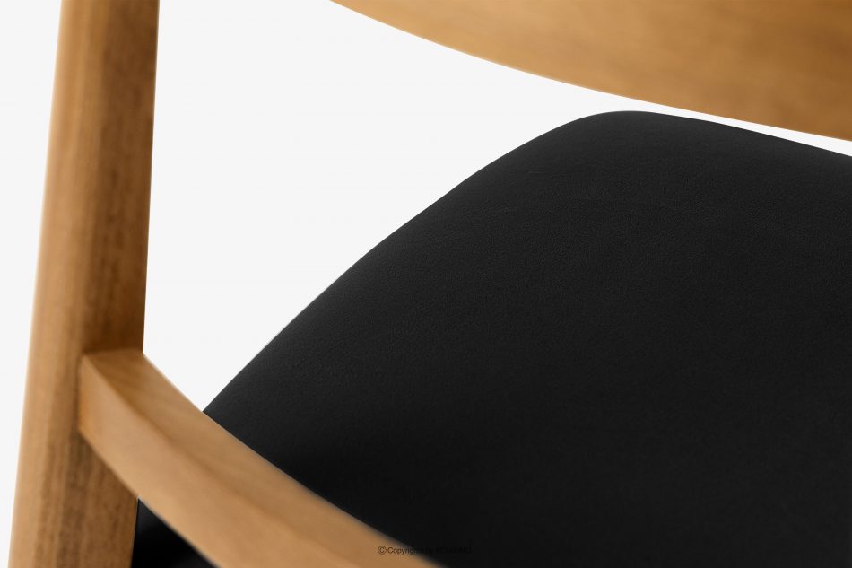 LILIO Vintage štýl stoličky čierny velúr svetlý dub 2ks čierna/svetlý dub - obrázok 9