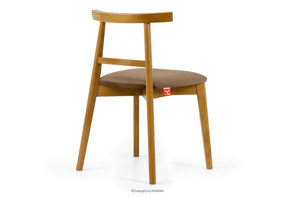 LILIO Vintage štýl stoličky béžový zamat svetlý dub 2 ks béžová/svetlý dub - obrázok 4