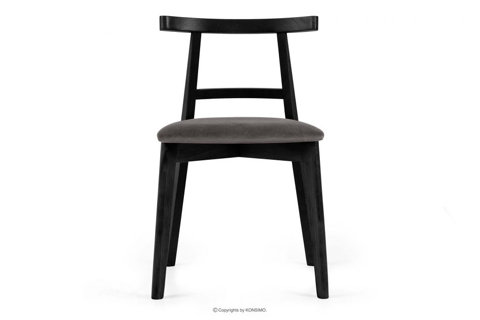 LILIO Vintage štýl stoličky sivý velúr 2ks sivá/čierna - obrázok 2