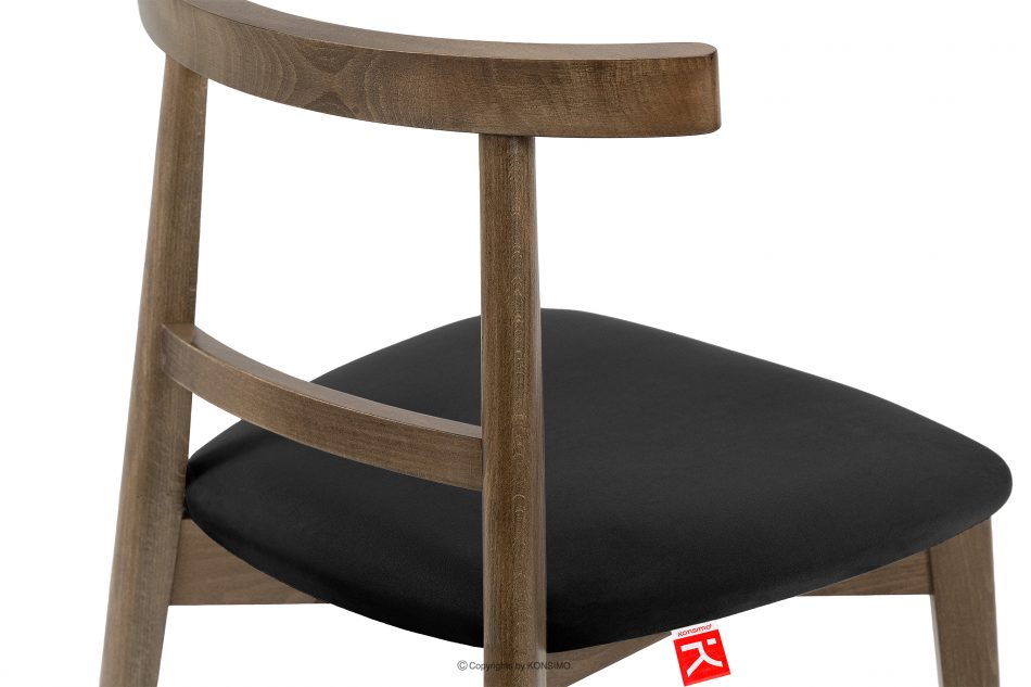 LILIO Stolička vintage čierny velúr dub lefkas 2ks čierna/dubová lefka - obrázok 7