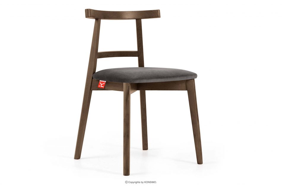 LILIO Stolička vintage sivá velúr dub lefkas 2ks šedá/dub lefkas - obrázok 3